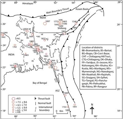 Frontiers A Modified Mercalli Intensity map of Bangladesh a